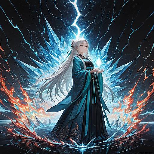 Aesthetic Silver-Haired Fate Girl