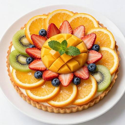 Vibrant Fruit Tart with Concentric Circles