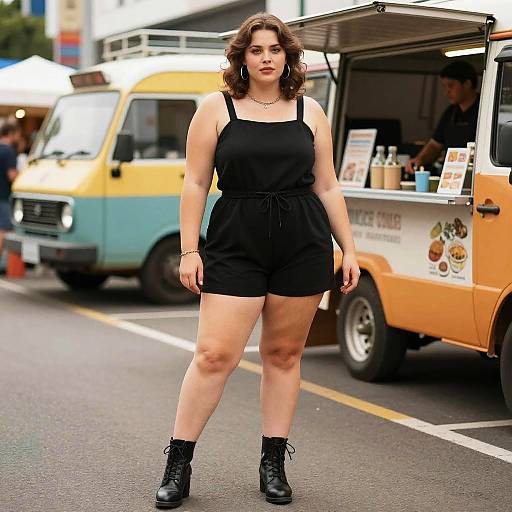 Plus-Size Woman in Stylish Streetwear
