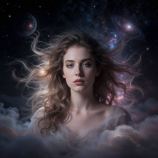 Surreal Cosmic Woman Portrait