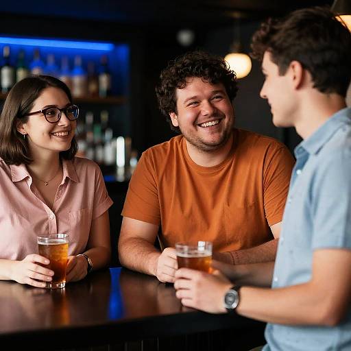Social Moment at a Trendy Bar
