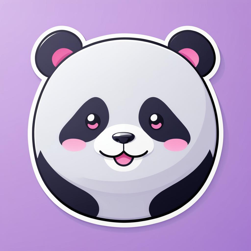 Kawaii Panda Icon Sticker Design