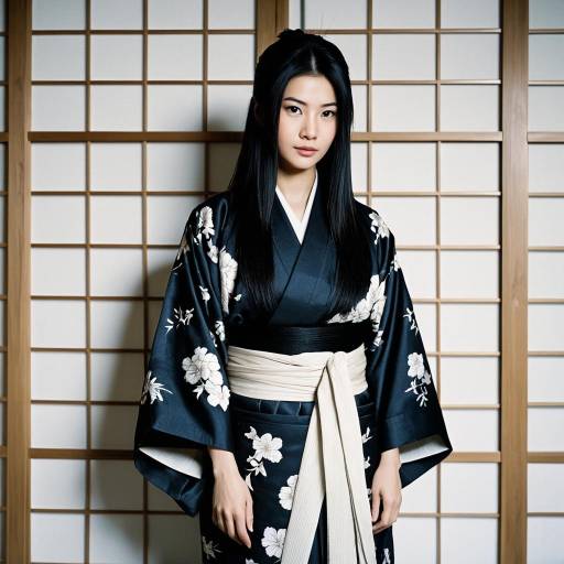 Elegant Samurai Wolf Kimono Outfit