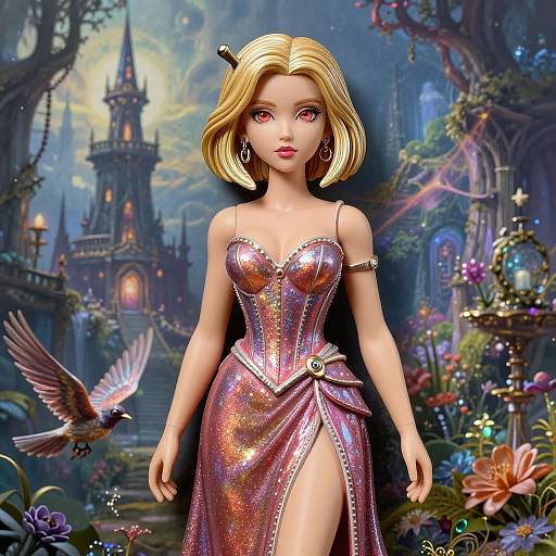 Ethereal Wizard's Tower Line Art Trinket