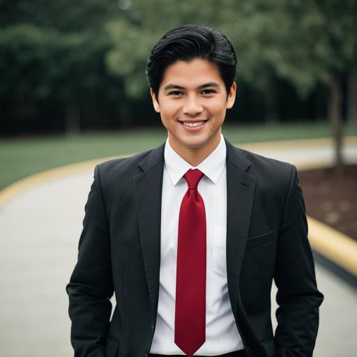Young Man in Formal Attire Outdoors