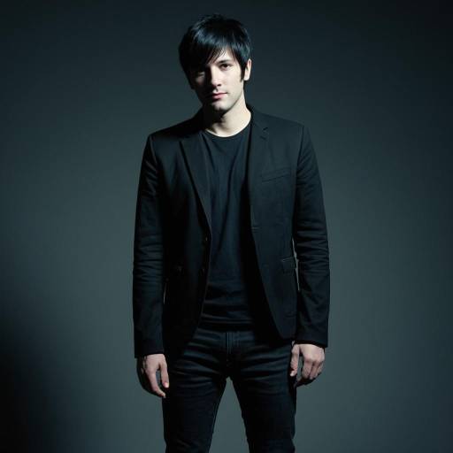Young Man in Minimalist Black Post-Punk Outfit