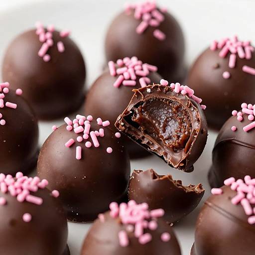 Artful Cluster of Glistening Chocolate Truffles