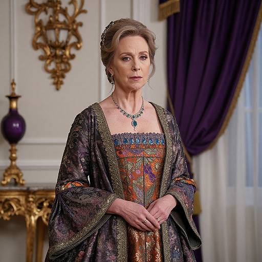 Regal Woman in Elegant Gown