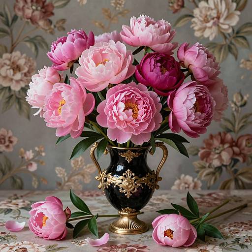 Elegant Pink and Magenta Peony Bouquet