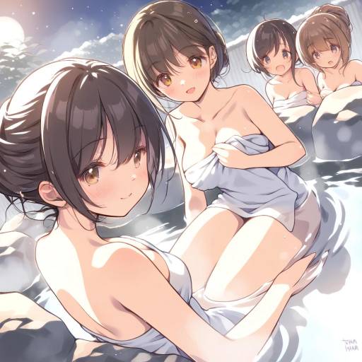 Girls Enjoying an Onsen Getaway