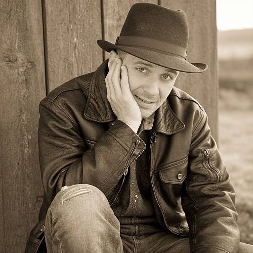 Sepia-Toned Awkward Male Portrait