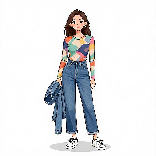 Smiling Woman in Casual Streetwear