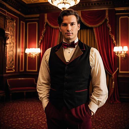 Man in Victorian Theater Usher Costume