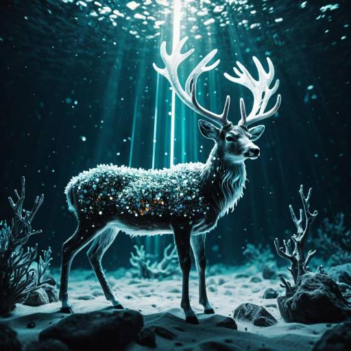Cinematic Crystallized Deer with Aura
