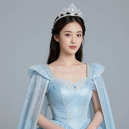 Royal Woman in Blue Dress