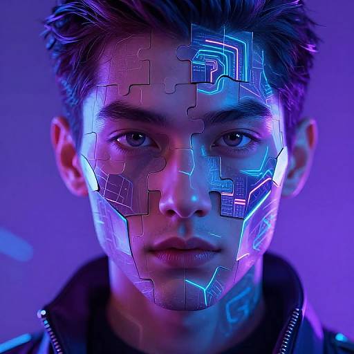Futuristic Angular Puzzle Portrait