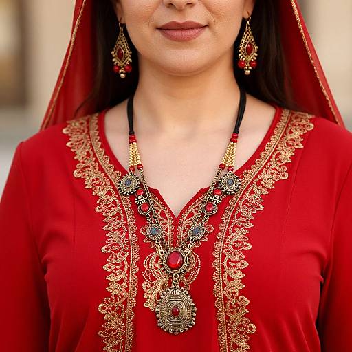 Close-Up of Woman in Traditional Turkish Dress