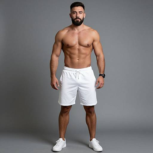 Muscular Bearded Man Portrait