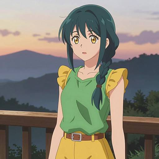 Vibrant Anime Portrait of a Young Woman