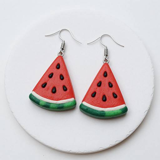 Vibrant Watermelon Wedge Earrings
