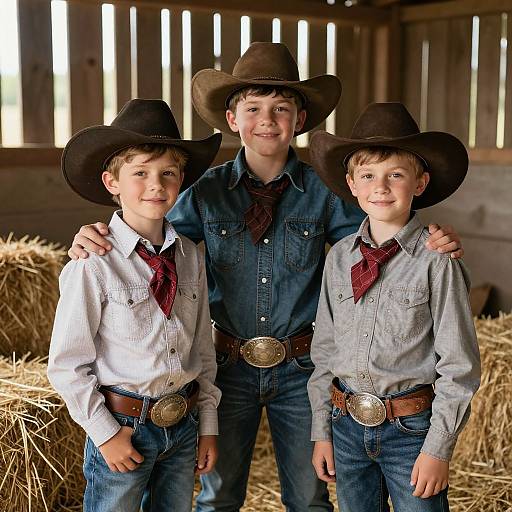 Cozy Cowboy Portraits in Barn