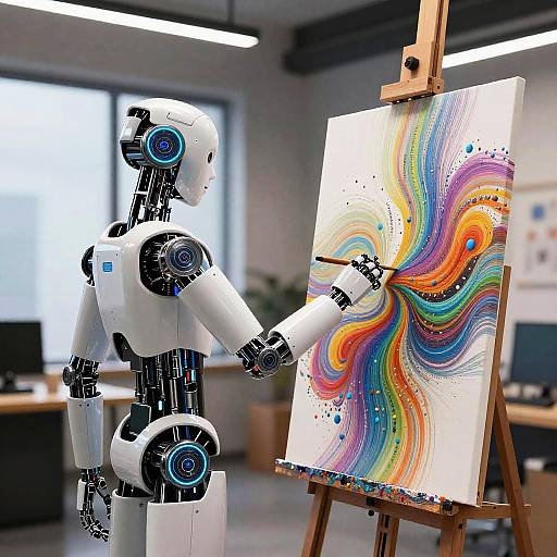AI Robot Artist Creating Masterpiece