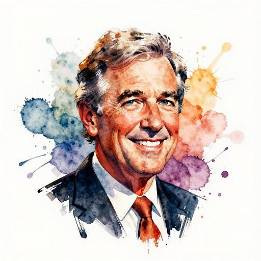George W Bush Watercolor Caricature