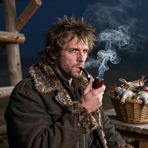 Intense Man in Dark Atmosphere