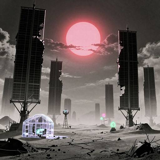 Dystopian 80s Sci-Fi Neon Wasteland