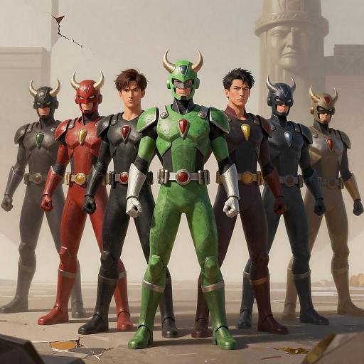 Dynamic Heroes with Unique Armor Designs