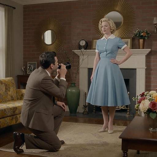 Mid-20th Century Living Room Portrait Session