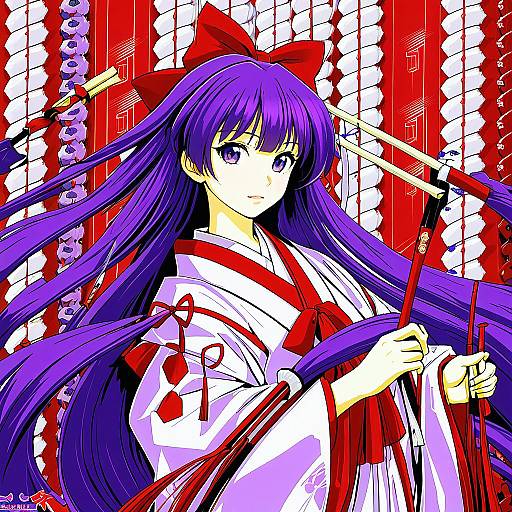 Illustration of Hakurei reimu (pc-98), touhou in the style of Tobi (one)