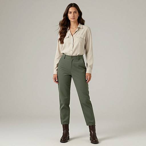 Woman in Casual Earth-Toned Outfit