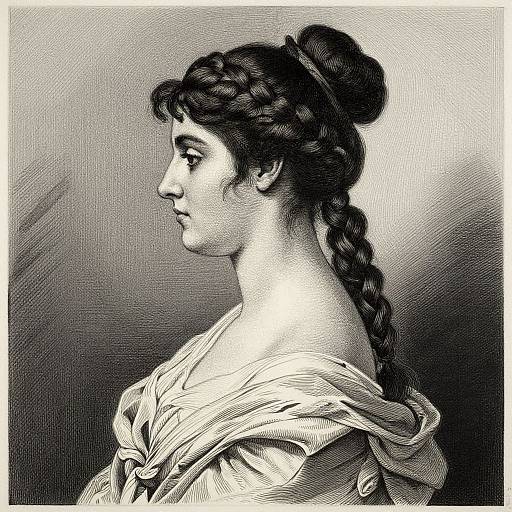 Elegant Woman Etching in Tissot Style