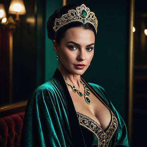 Elegant Woman in Venetian Masquerade Attire