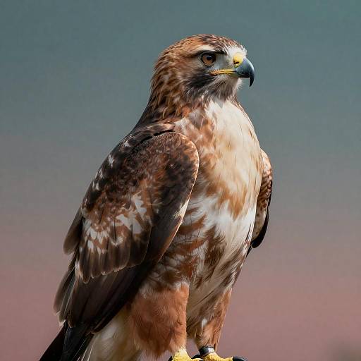 Regal Red-Tailed Hawk Mural Portrait