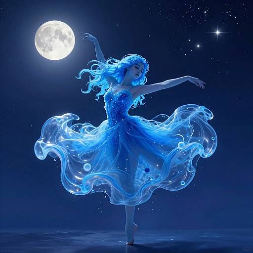 Graceful Blue Slime Girl Dancing