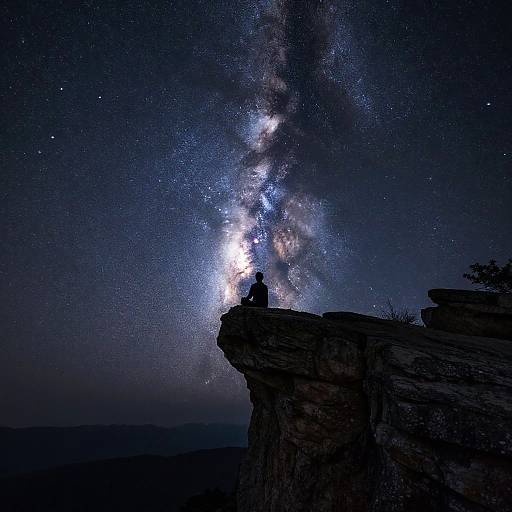 Serene Mountain Meditation Under Milky Way