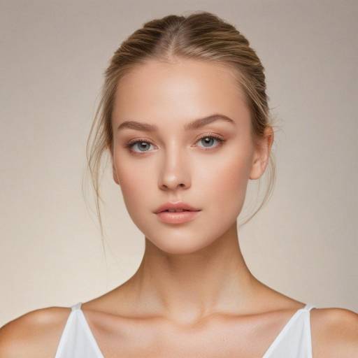 Portrait of young woman with natural makeup