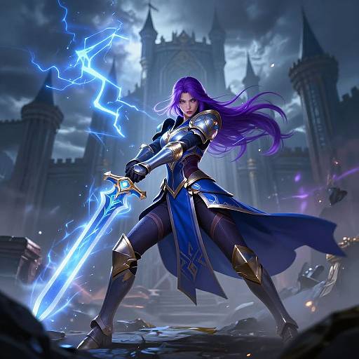 Epic Fantasy Female Warrior Illustration