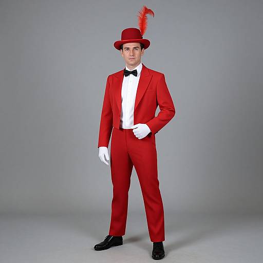 Vintage Acrobat in Red Costume