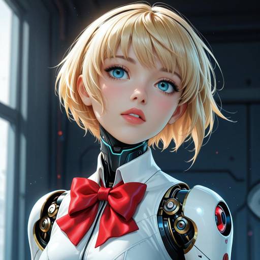 Aigis from Persona - Android with Bowtie