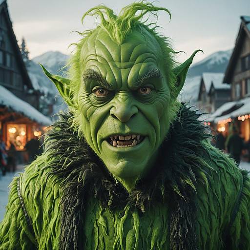 Realistic Grinch Costume Close-Up