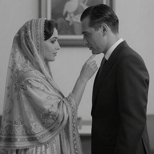 Intimate Black-and-White Couple Portrait