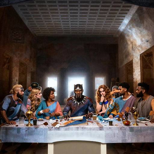 Black Panther at Last Supper Table