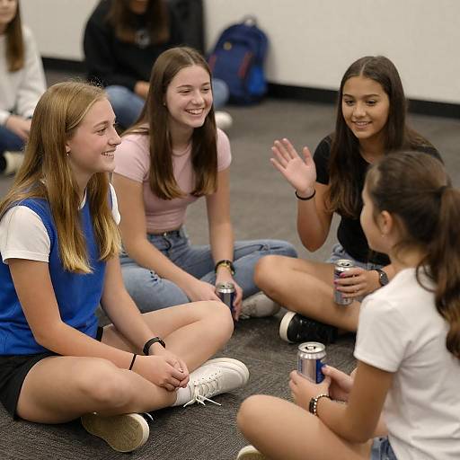 Teenage Girls Enjoying a Cozy Moment