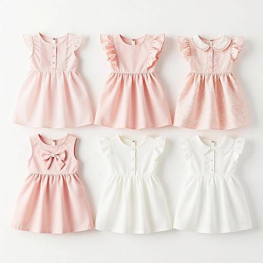 Pastel Pink and White Children's Dresses