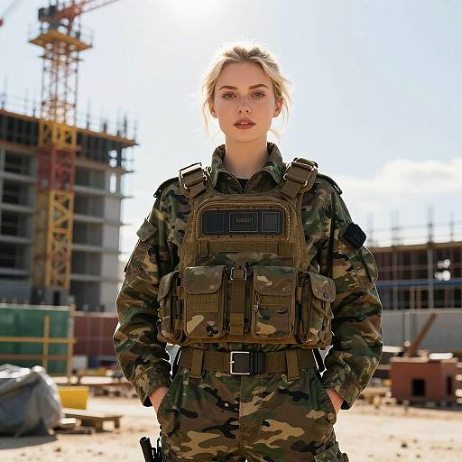 Cinematic Portrait of Military Woman