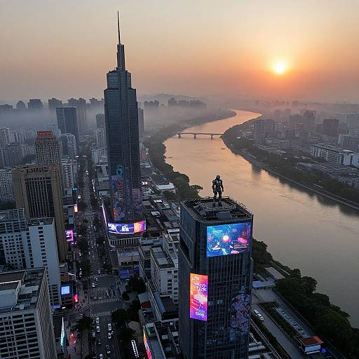 Futuristic Cityscape at Twilight