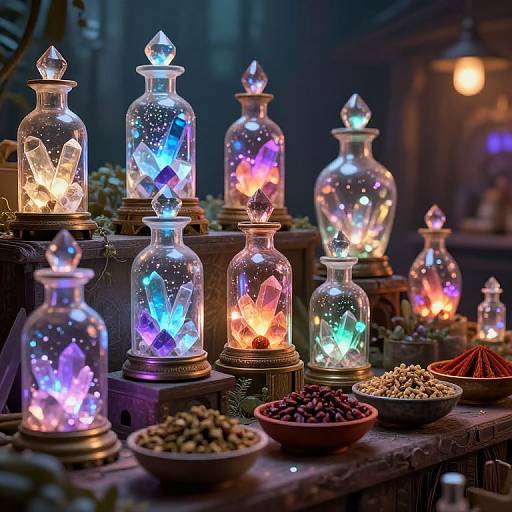 Cyberpunk Mystical Marketplace Art